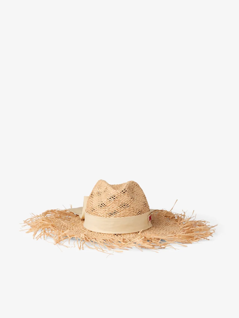 Jimmy Choo Thalia Small Natural Raffia Hat with Ribbon Bow in a510 natural