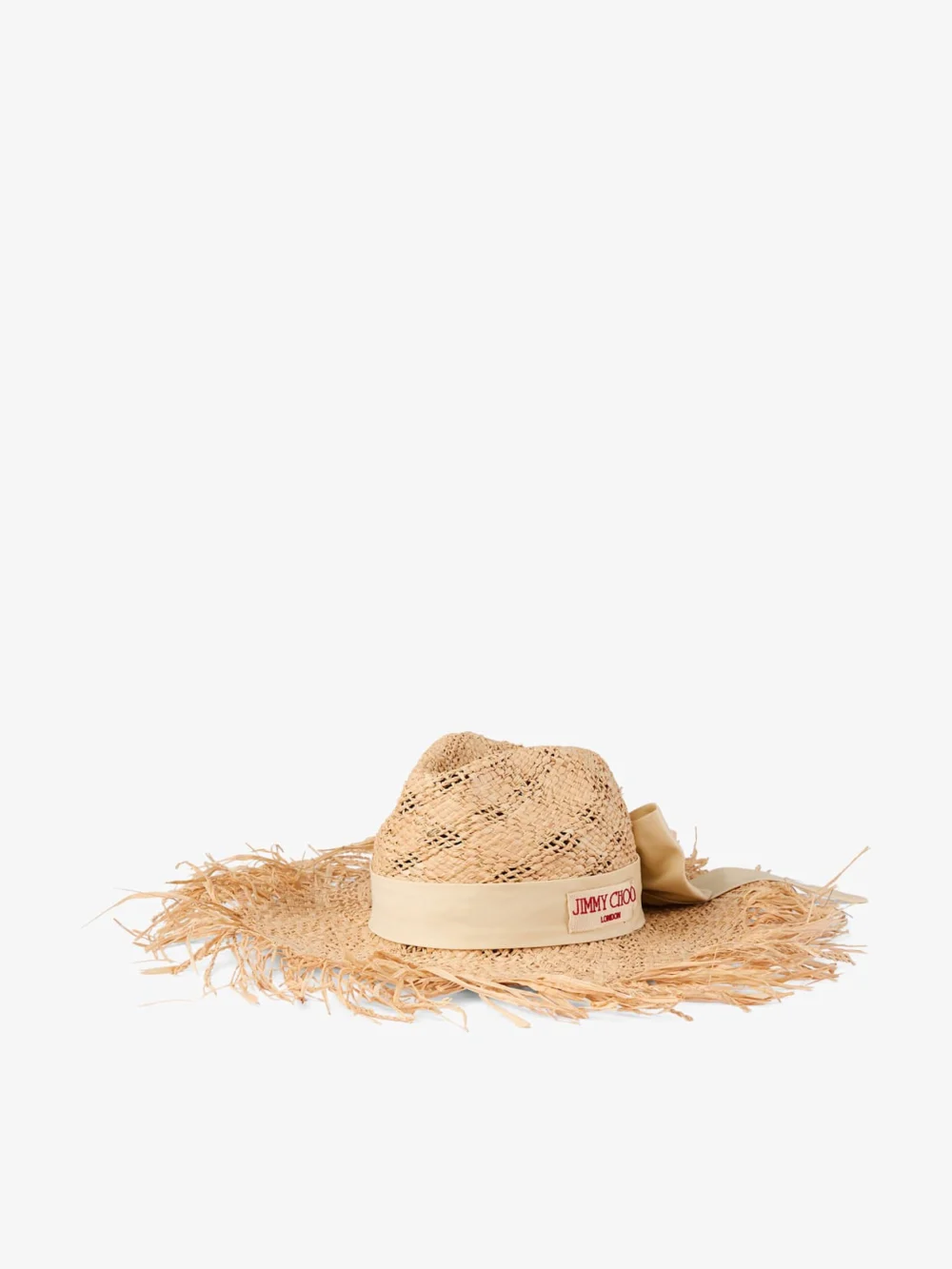 Jimmy Choo Thalia Small Natural Raffia Hat with Ribbon Bow, another view