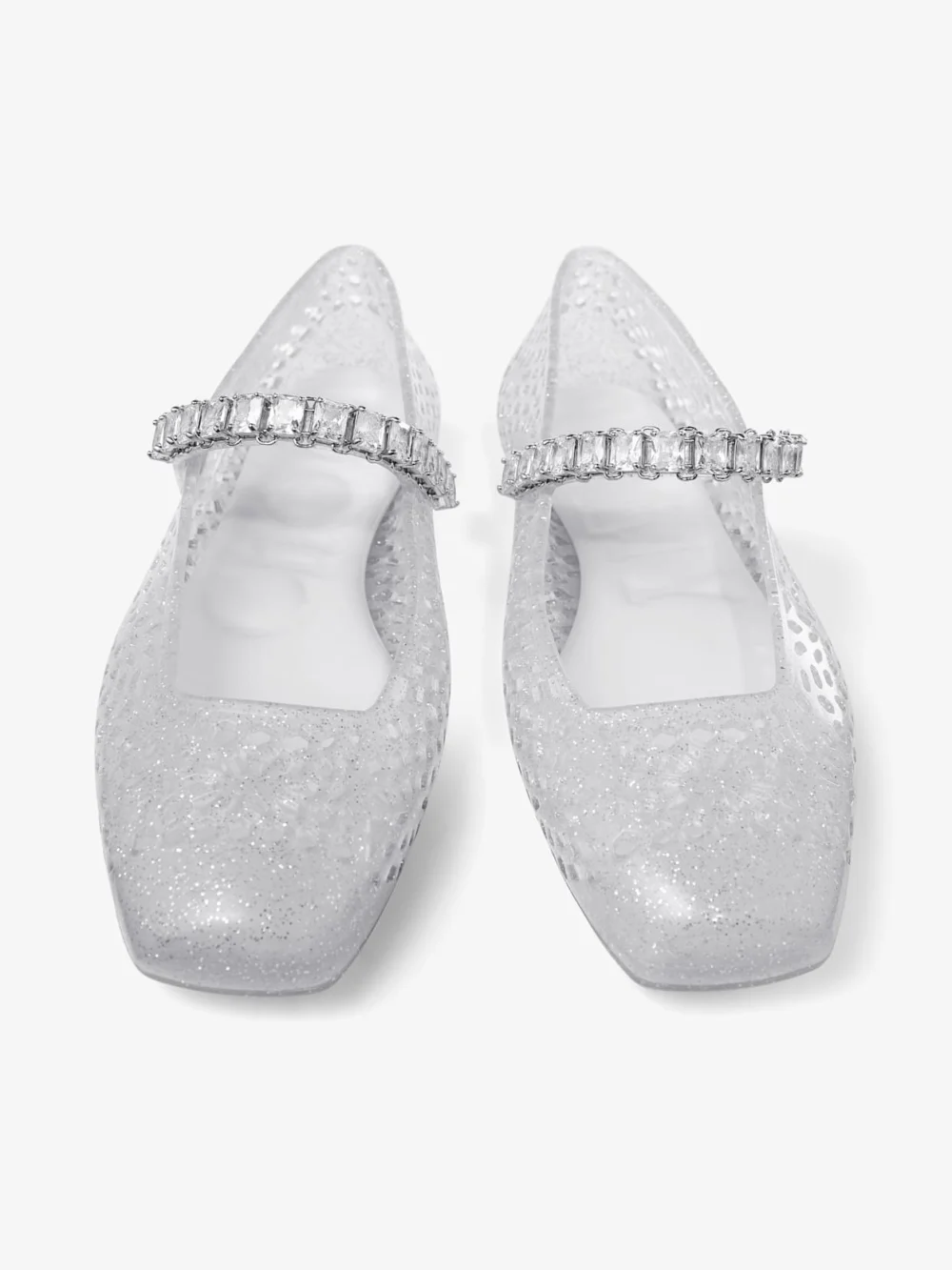 Jimmy Choo The Jelly Clear Jelly Ballerina Flats with Crystal Embellishment, another view