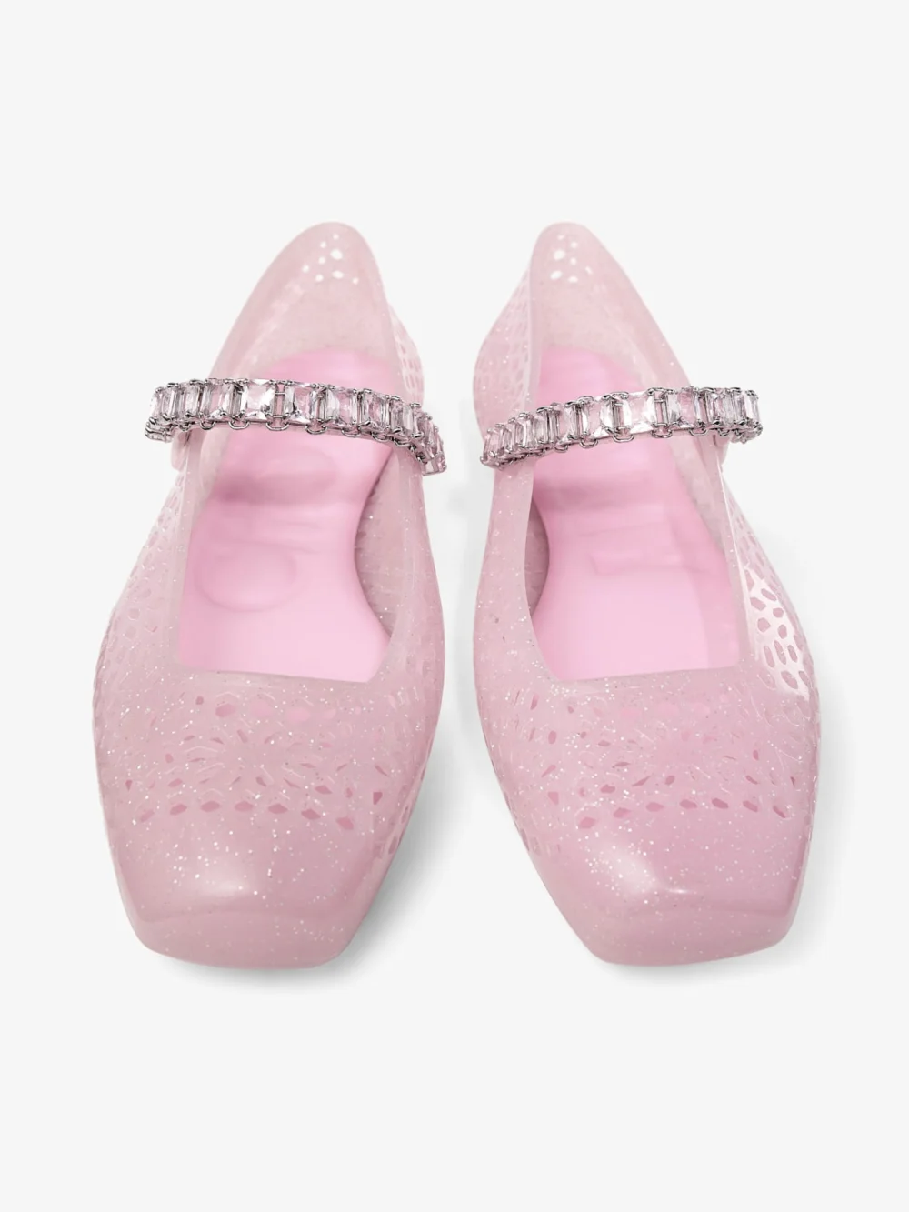 Jimmy Choo The Jelly Cotton Candy Jelly Ballerina Flats with Crystal Embellishment, another view