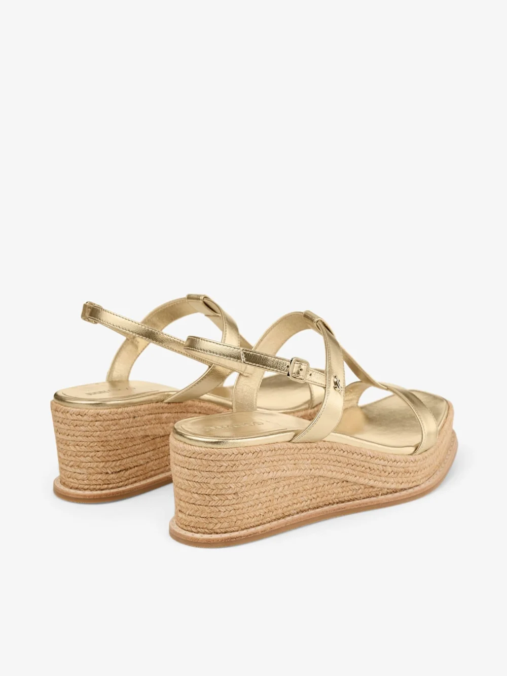 Jimmy Choo Theia Wedge 60 Gold Metallic Leather Wedge Sandals, another view