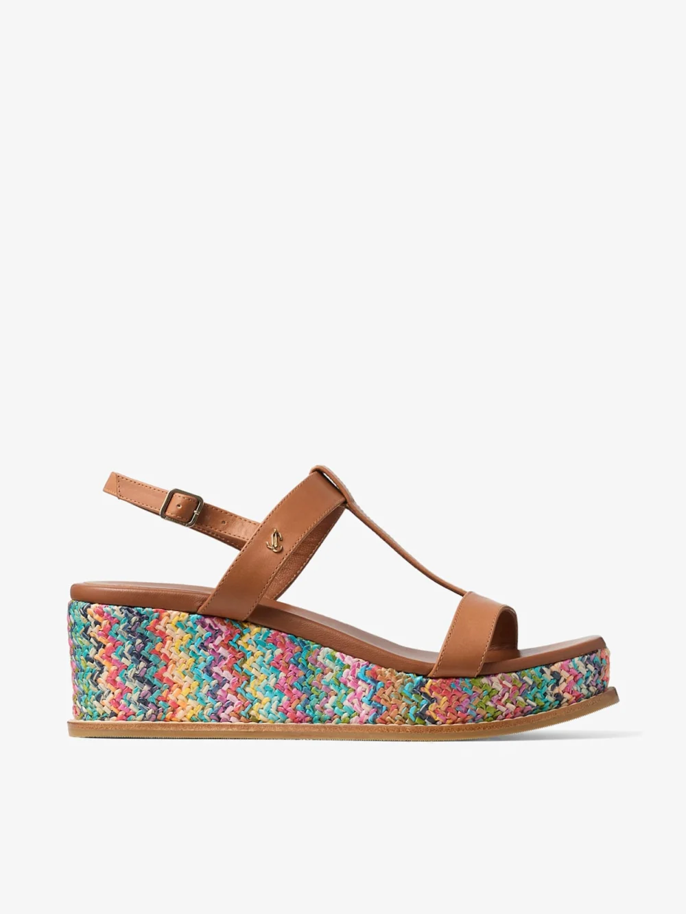 Jimmy Choo Theia Wedge 60 Multi Chevron Raffia Sandal Wedges in multi