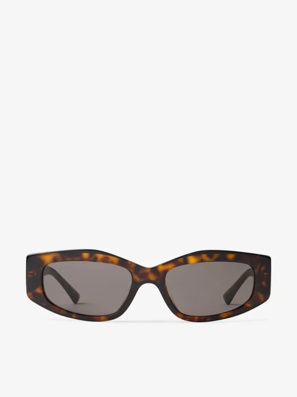 Jimmy Choo Uma Dark Brown Havana Geometric Sunglasses