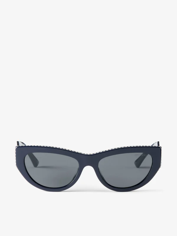 Jimmy Choo Vale Blue Cat Eye Sunglasses