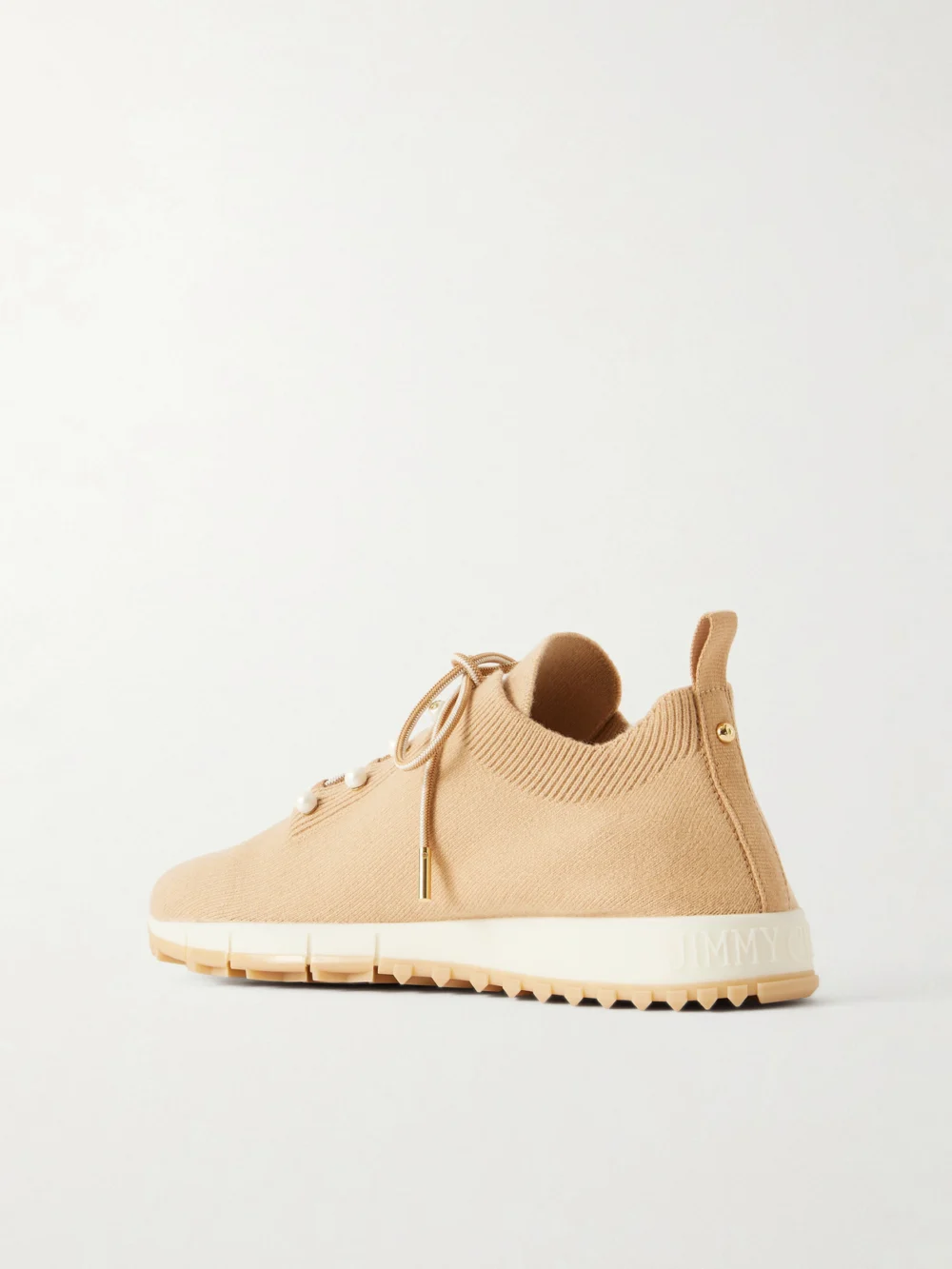 Back view of the Jimmy Choo Veles Embellished Knitted Sneakers
