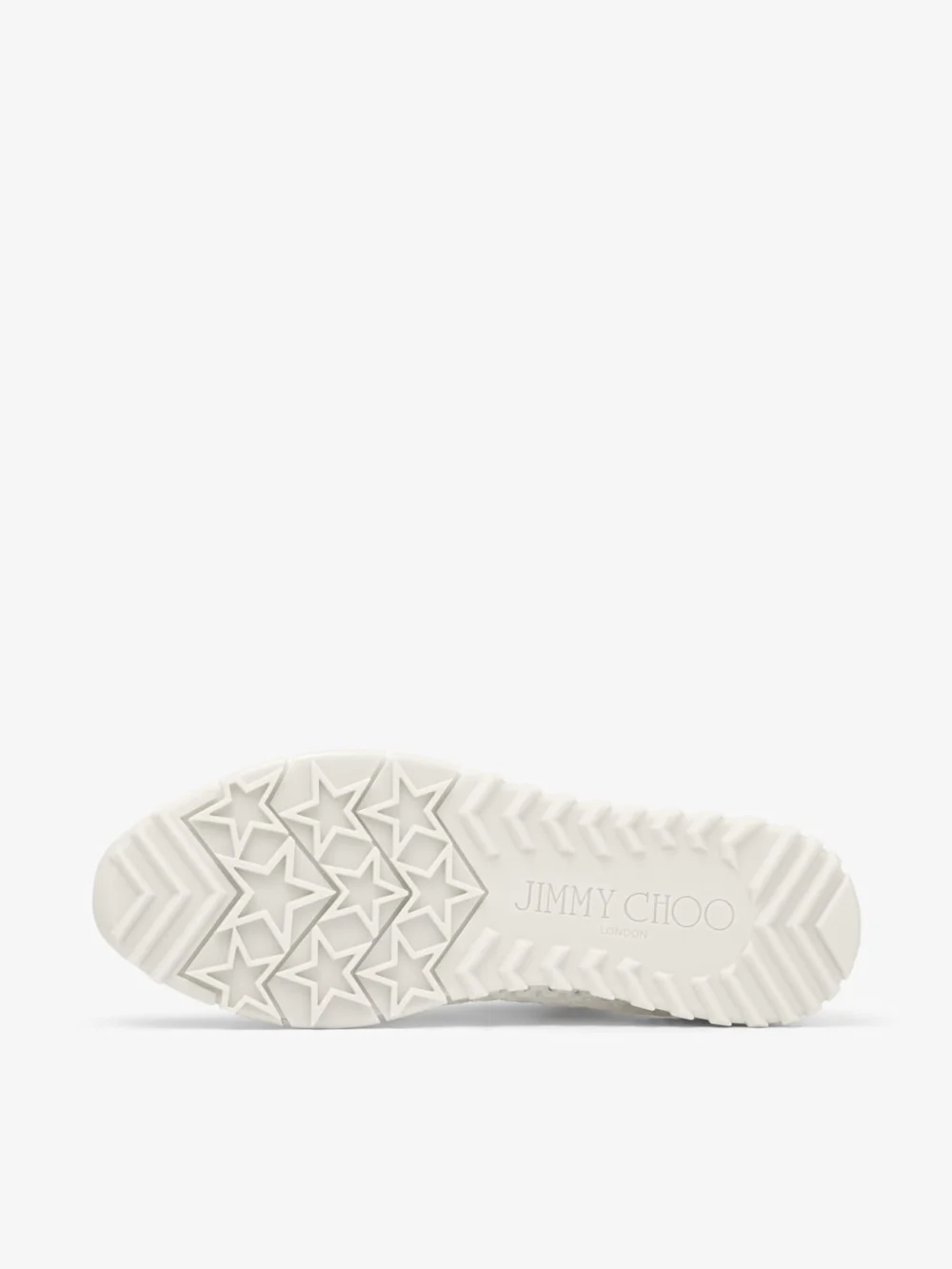 Jimmy Choo Veles Latte Crochet Knit Low Top Trainers with Pearls, another view