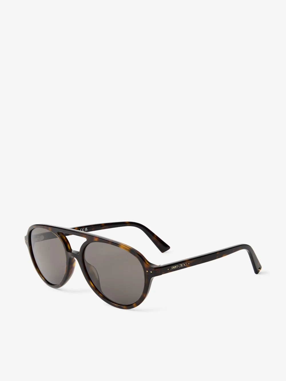 Side view of the Jimmy Choo Vira Dark Brown Havana Aviator Sunglasses