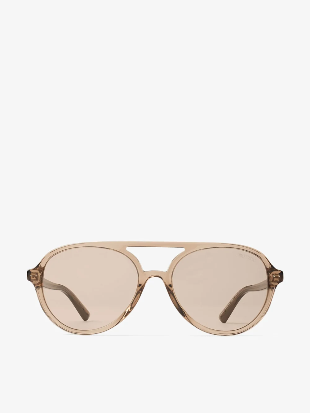 Jimmy Choo Vira Transparent Tan Aviator Sunglasses in e5076 transparent tan