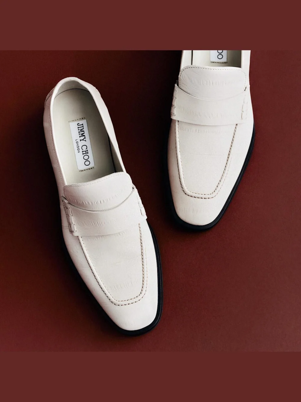 Jimmy Choo Wilder Loafer F Bone Eel Embossed Leather Loafers, another view