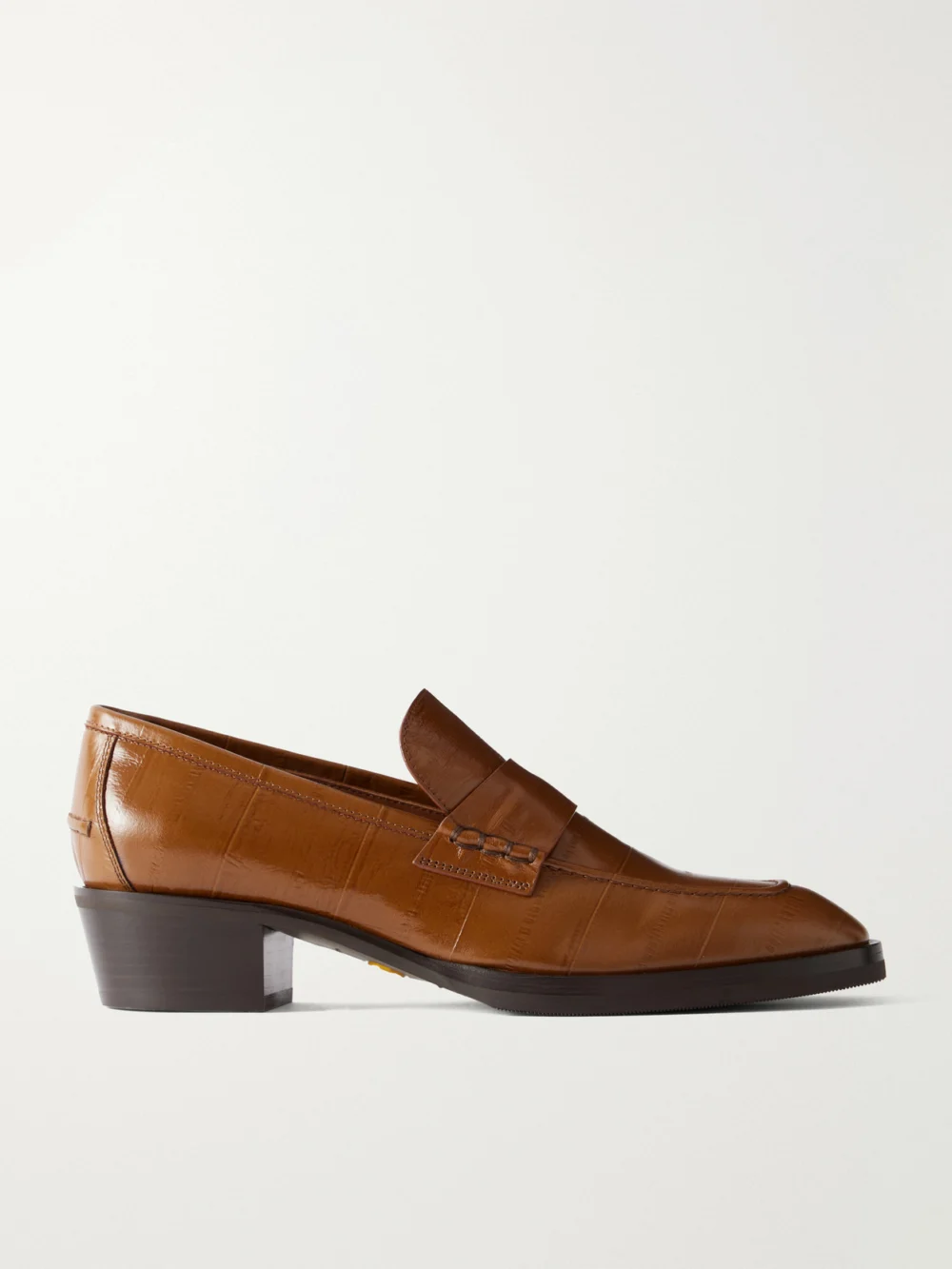 Jimmy Choo Wilder Textured-leather Loafers in brown
