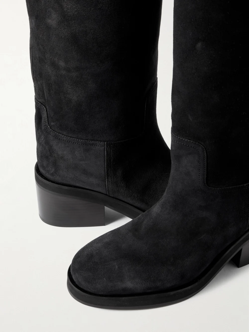 Close-up detail of the Jimmy Choo Yasmin 70 Suede Knee Boots