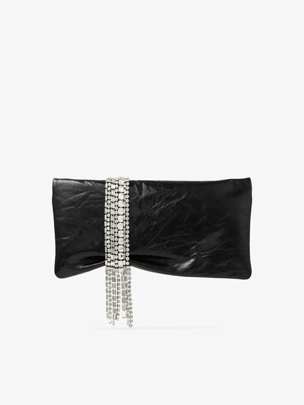 Jimmy Choo Zandra Black Vintage Metallic Leather Clutch Bag, another view