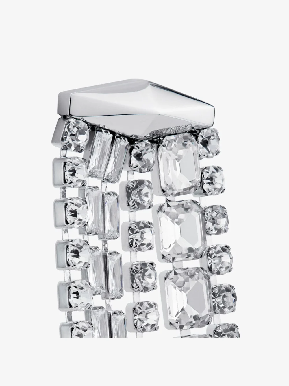 Back view of the Jimmy Choo Zandra Earrings Silver Finish Crystal Earrings