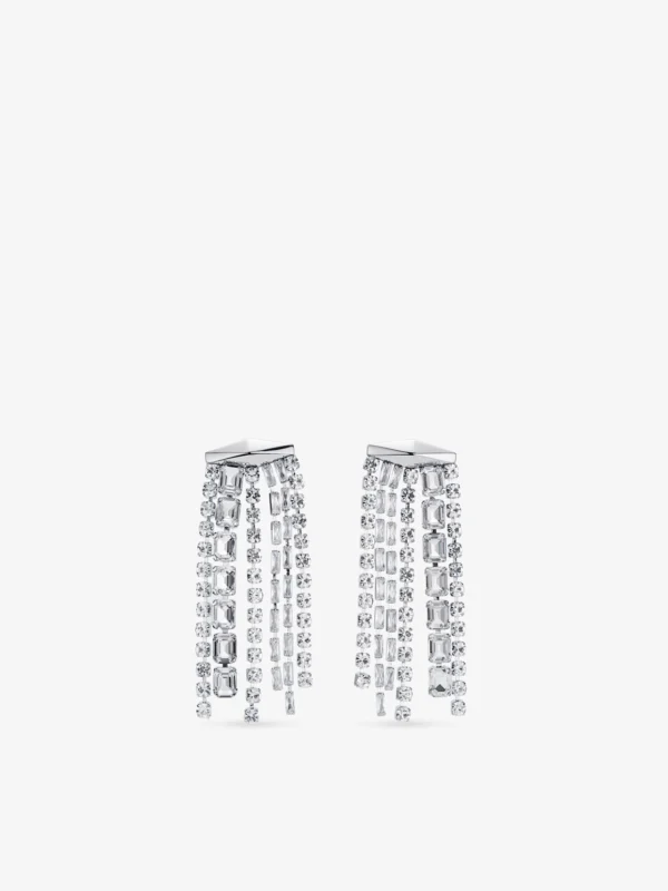 Jimmy Choo Zandra Earrings Silver Finish Crystal Earrings