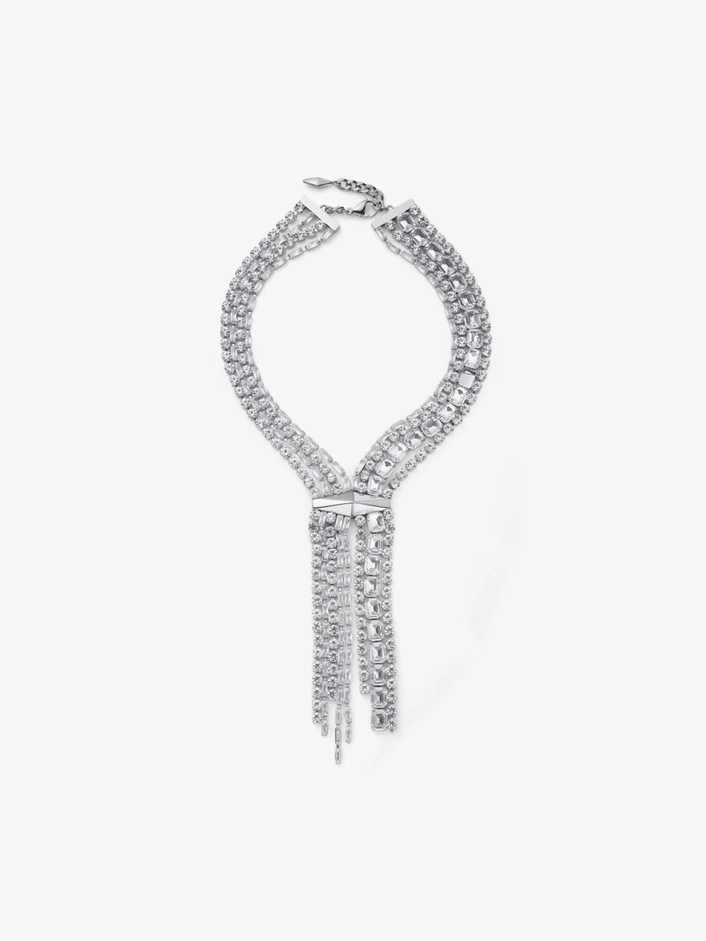 Jimmy Choo Zandra Necklace Silver Finish Crystal Necklace in silver