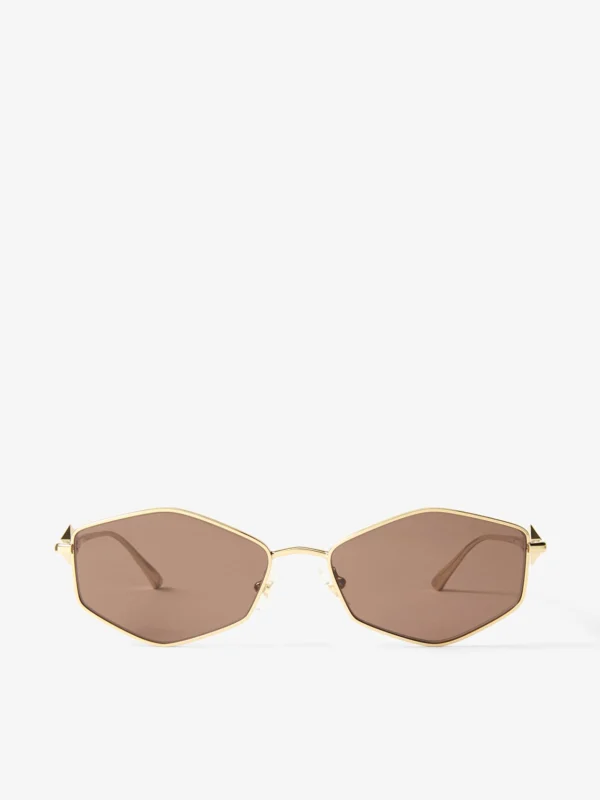 Jimmy Choo Zoey Gold Geometric Sunglasses