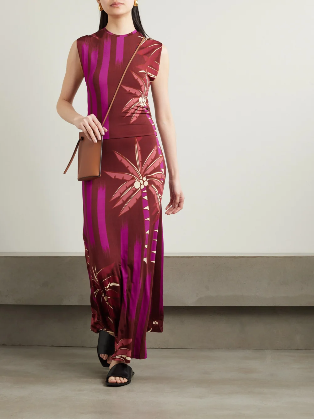 Johanna Ortiz Carnaval Costero Printed Stretch-jersey Maxi Dress, worn by a model