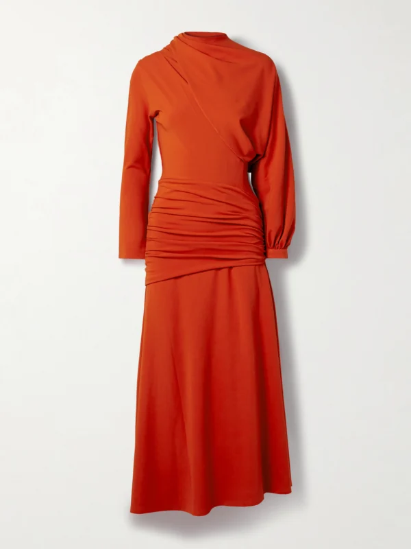 Johanna Ortiz Inspiring Hearts Convertible One-sleeve Gathered Stretch-jersey Maxi Dress