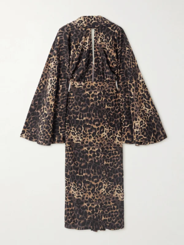 Johanna Ortiz Post Treasured Open-back Cutout Leopard-print Silk-blend Maxi Dress