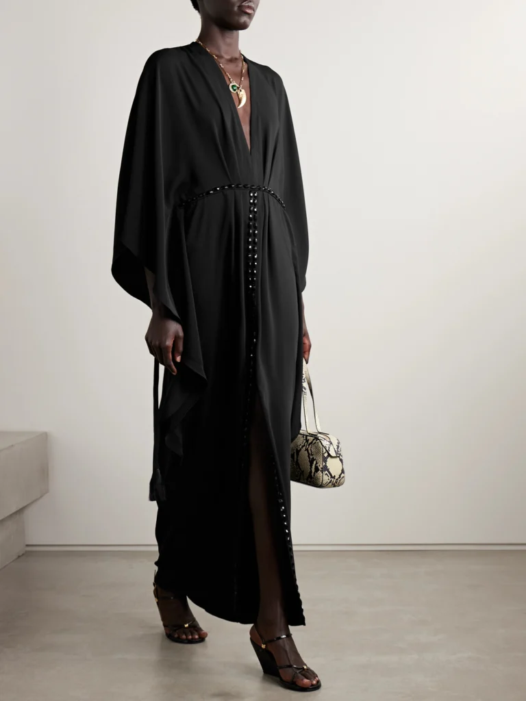 Johanna Ortiz Sombreando Crystal-embellished Pleated Crepe Maxi Dress