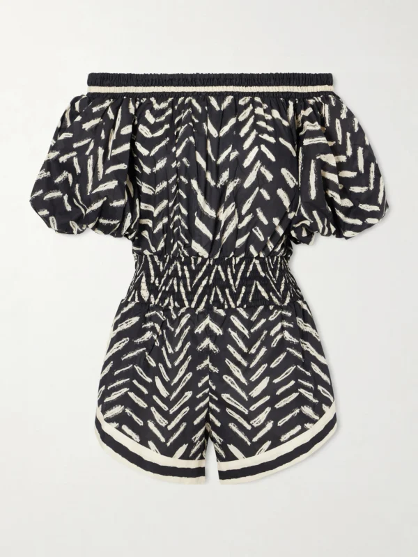 Johanna Ortiz Water Hymn Printed Cotton-poplin Playsuit