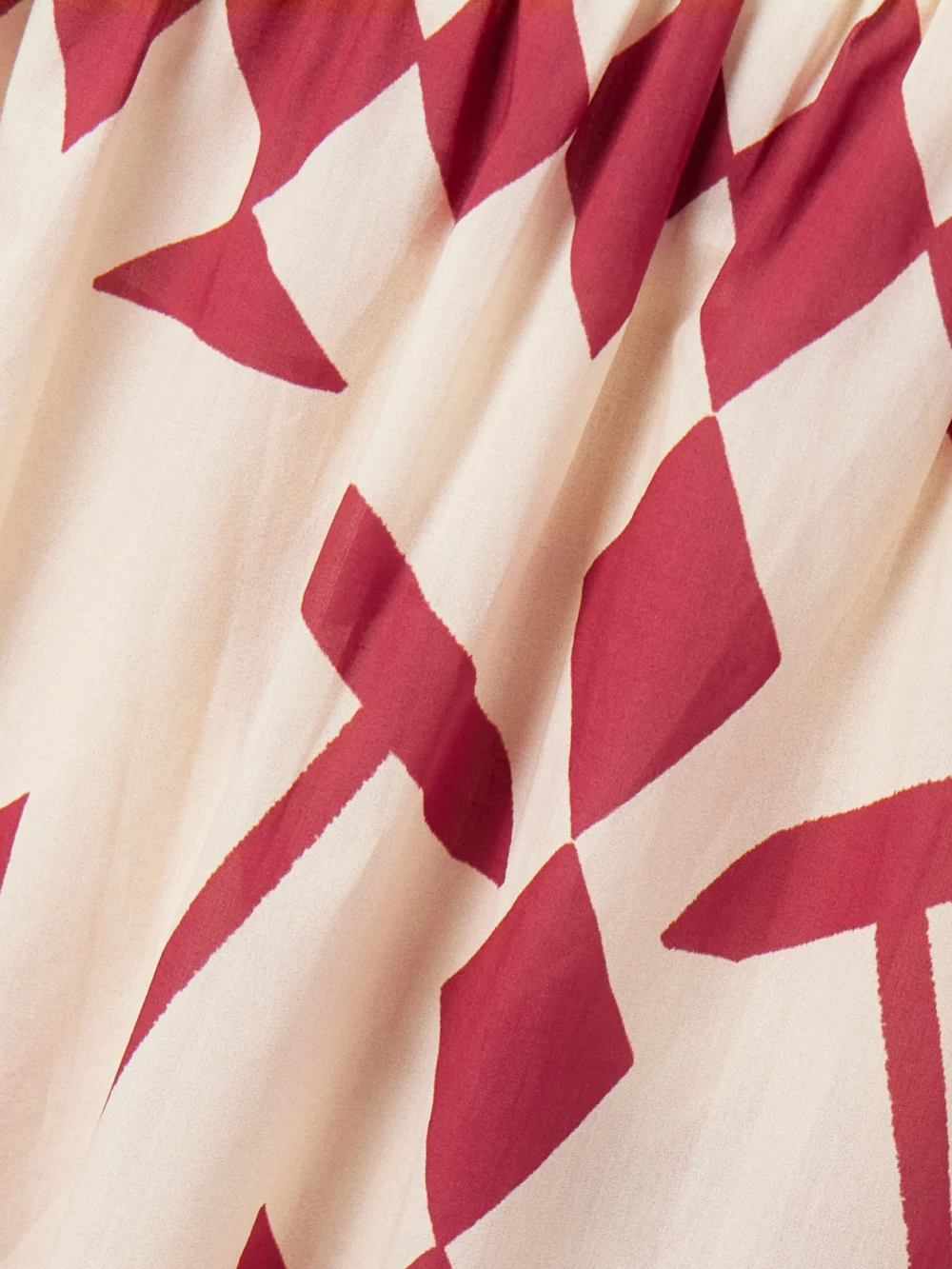 Close-up detail of the Johanna Ortiz Zea Palm Printed Cotton-poplin Maxi Dress