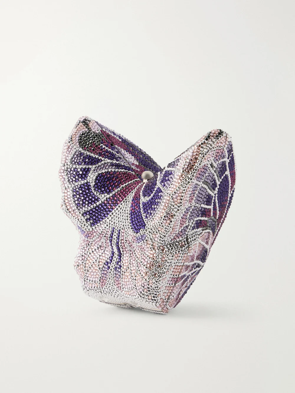 Back view of the Judith Leiber Couture Butterfly Crystal-embellished Silver-tone Clutch