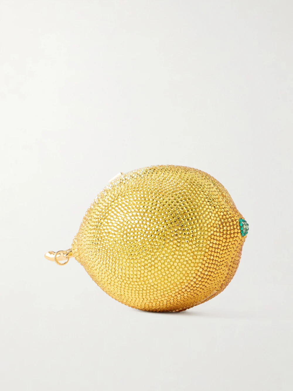 Back view of the Judith Leiber Couture Citron Crystal-embellished Gold-tone Clutch