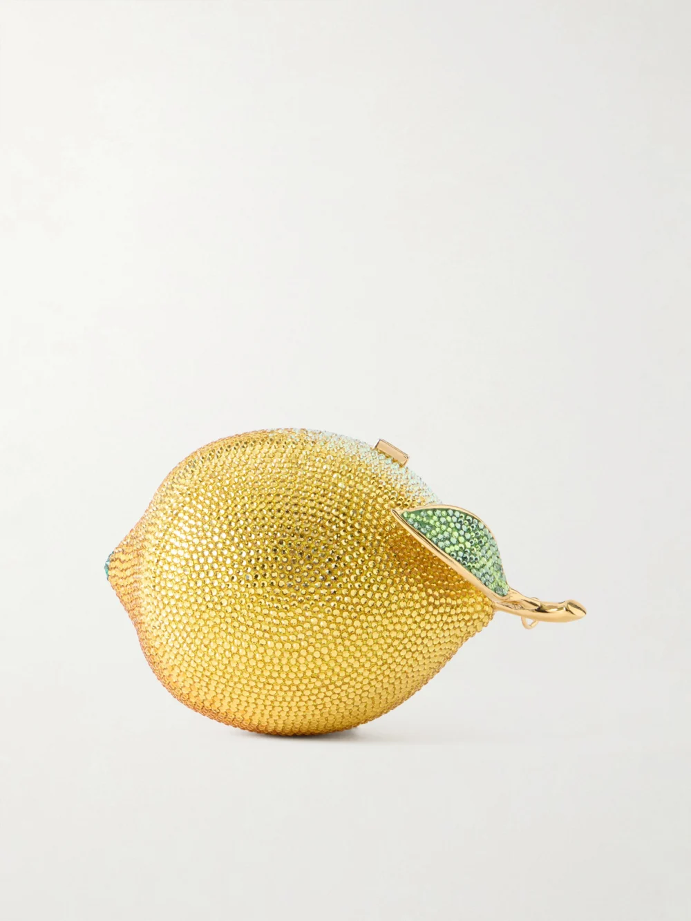 Judith Leiber Couture Citron Crystal-embellished Gold-tone Clutch in yellow