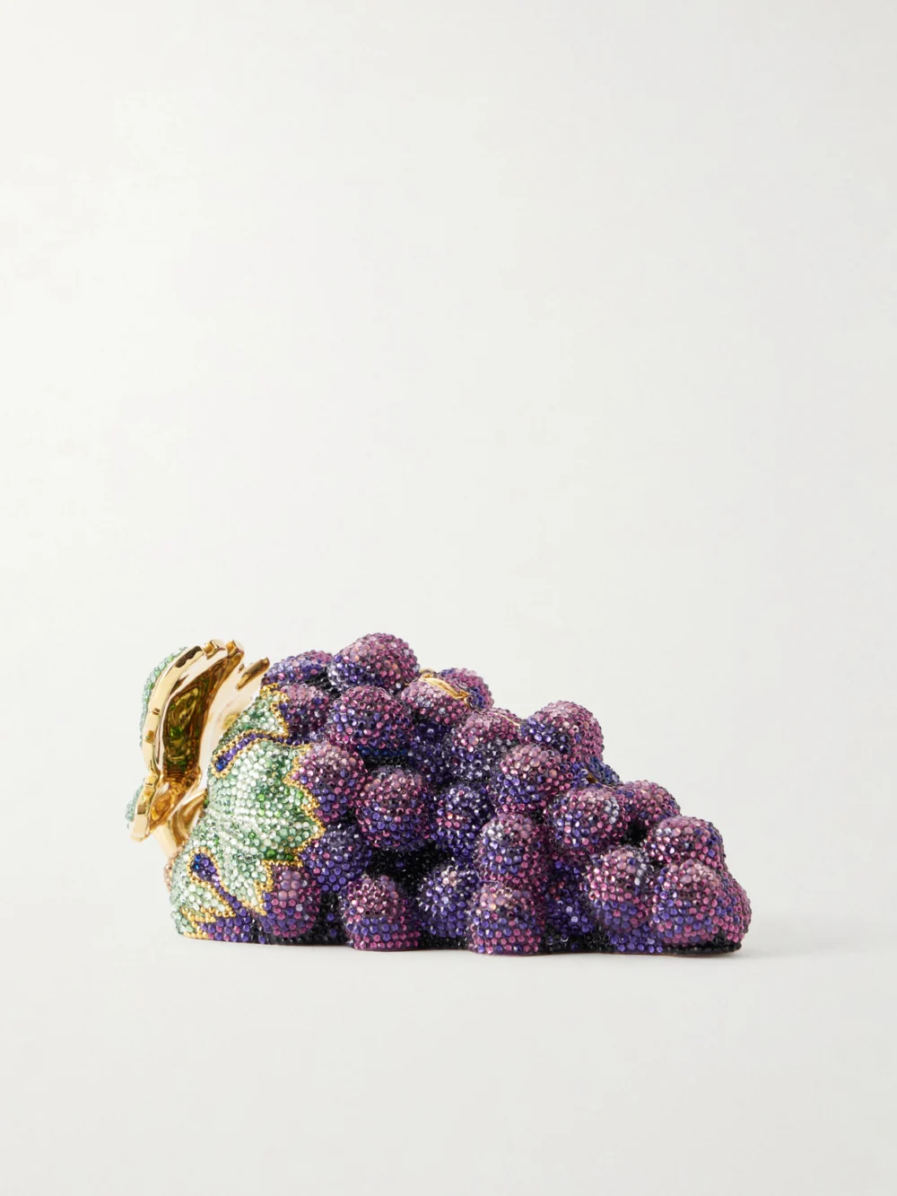 Back view of the Judith Leiber Couture Grapes Crystal-embellished Gold-tone Clutch