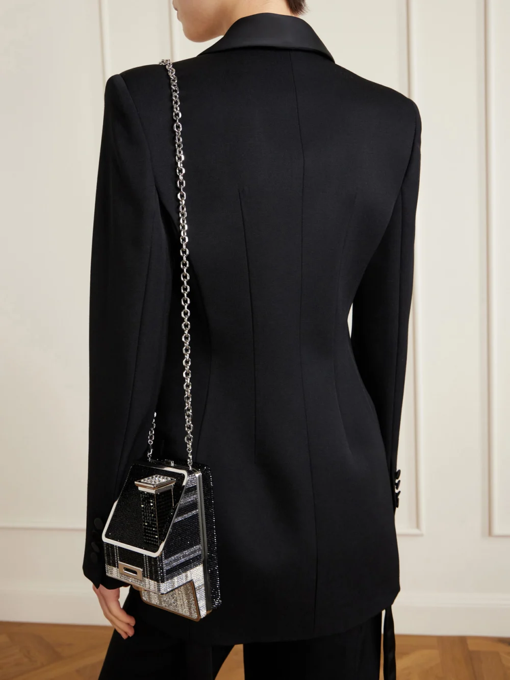 Judith Leiber Couture Image Crystal-embellished Silver-tone Clutch, styled view