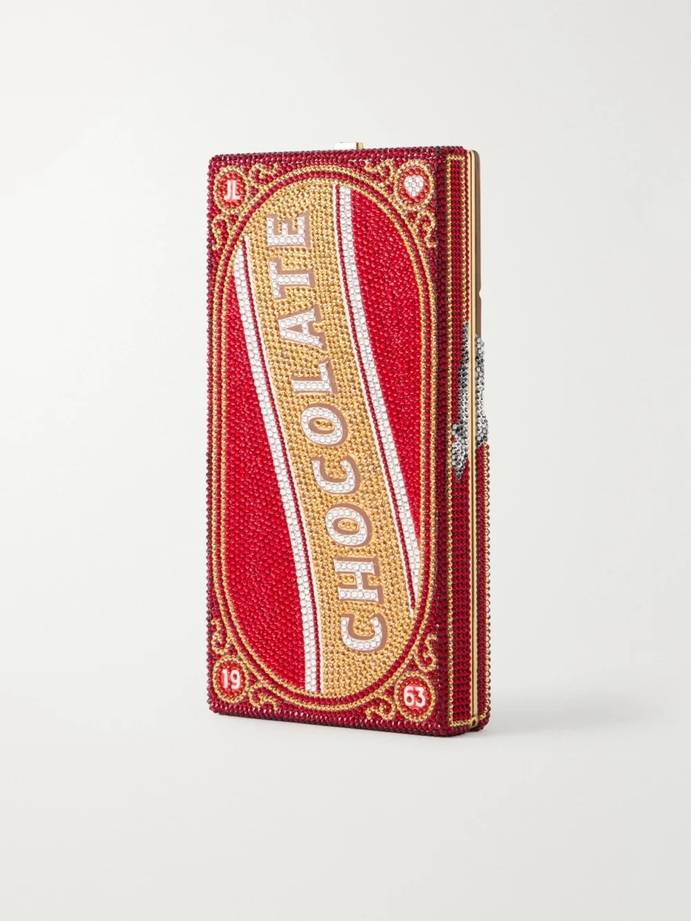 Back view of the Judith Leiber Couture Milk Chocolate Crystal-embellished Clutch