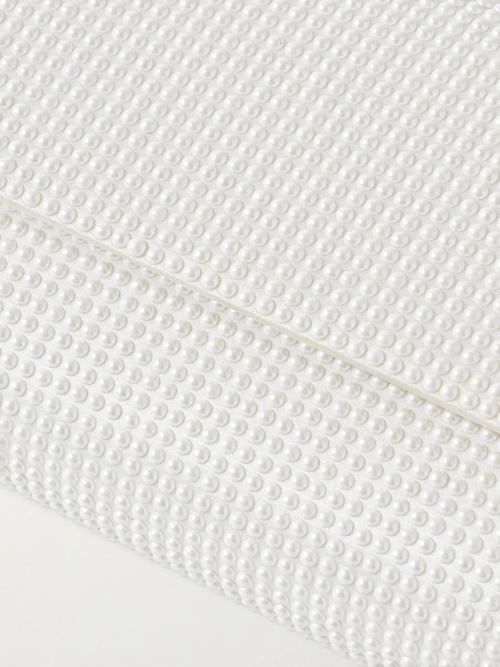 Close-up detail of the Judith Leiber Couture Perry Embellished Satin Clutch