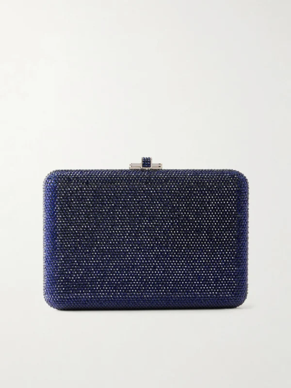 Judith Leiber Couture Slim Slide Crystal-embellished Silver-tone Clutch