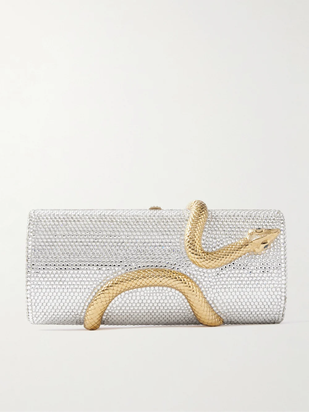 Judith Leiber Couture Snake Crystal-embellished Gold and Silver-tone Clutch