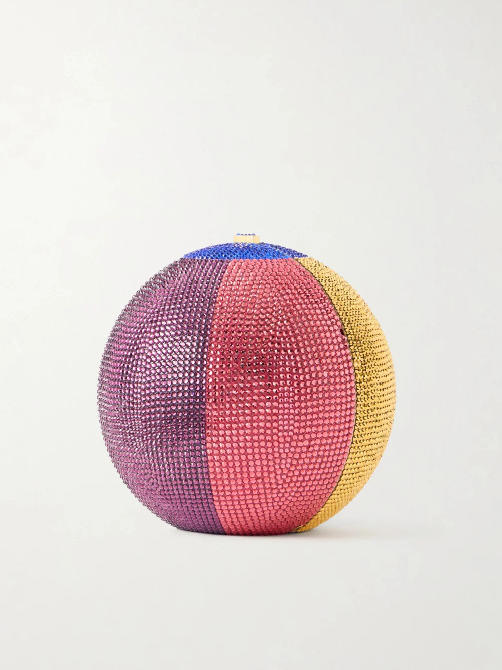 Back view of the Judith Leiber Couture Sphere Crystal-embellished Gold-tone Clutch
