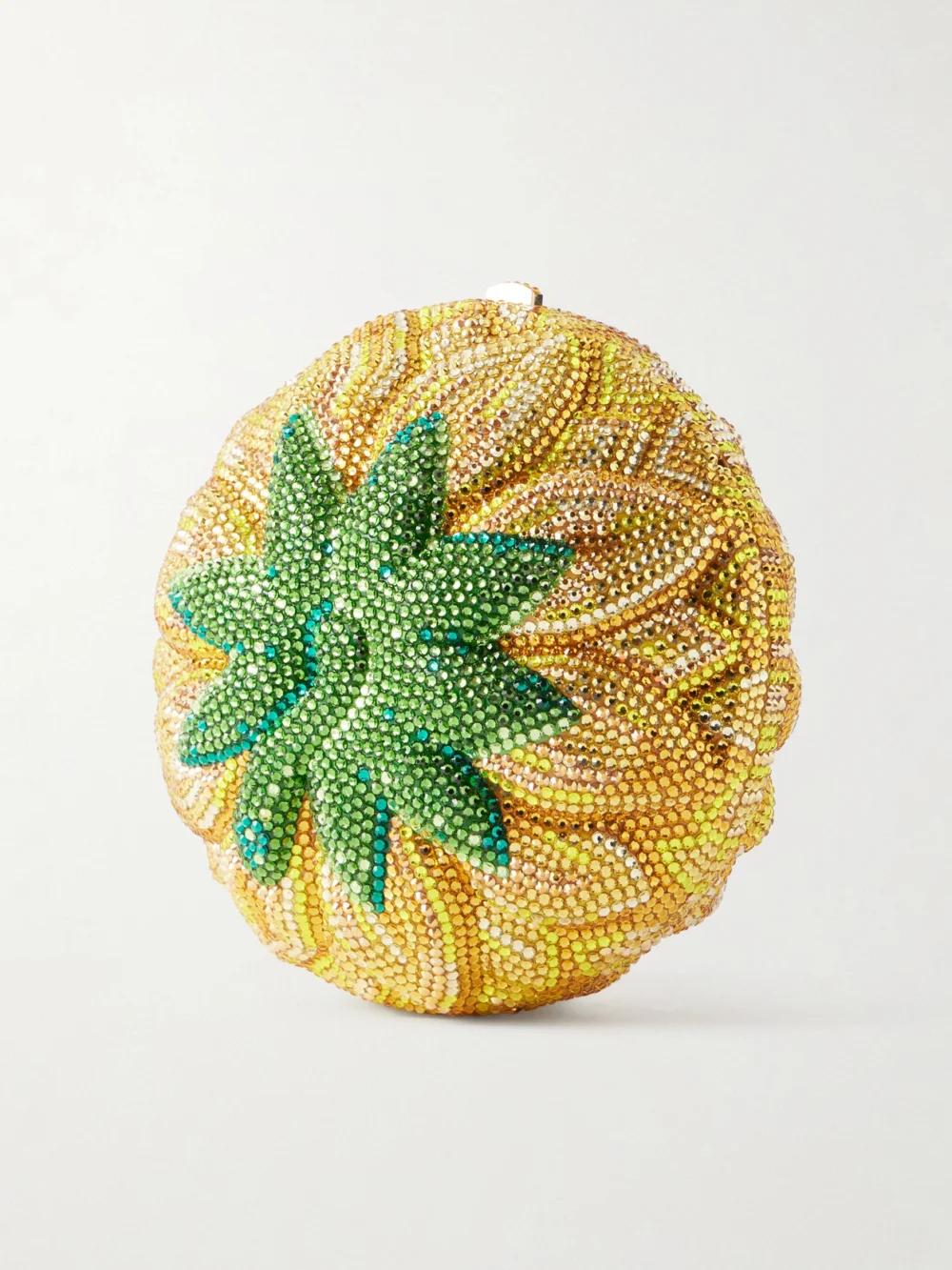 Back view of the Judith Leiber Couture Sunflower Crystal-embellished Gold-tone Clutch