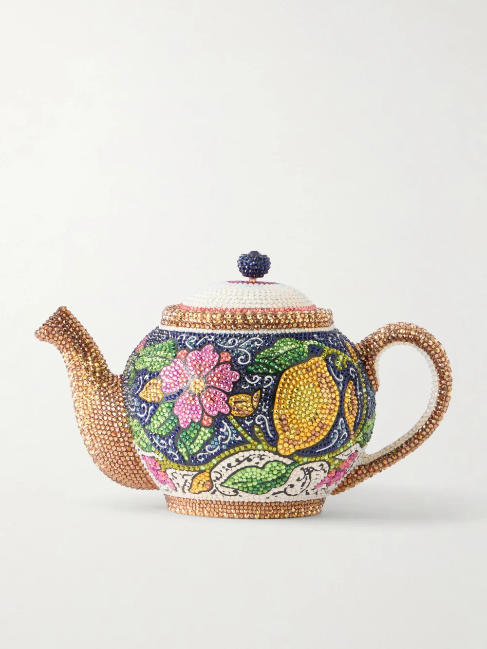Judith Leiber Couture Teapot Crystal-embellished Gold-tone Clutch in multi