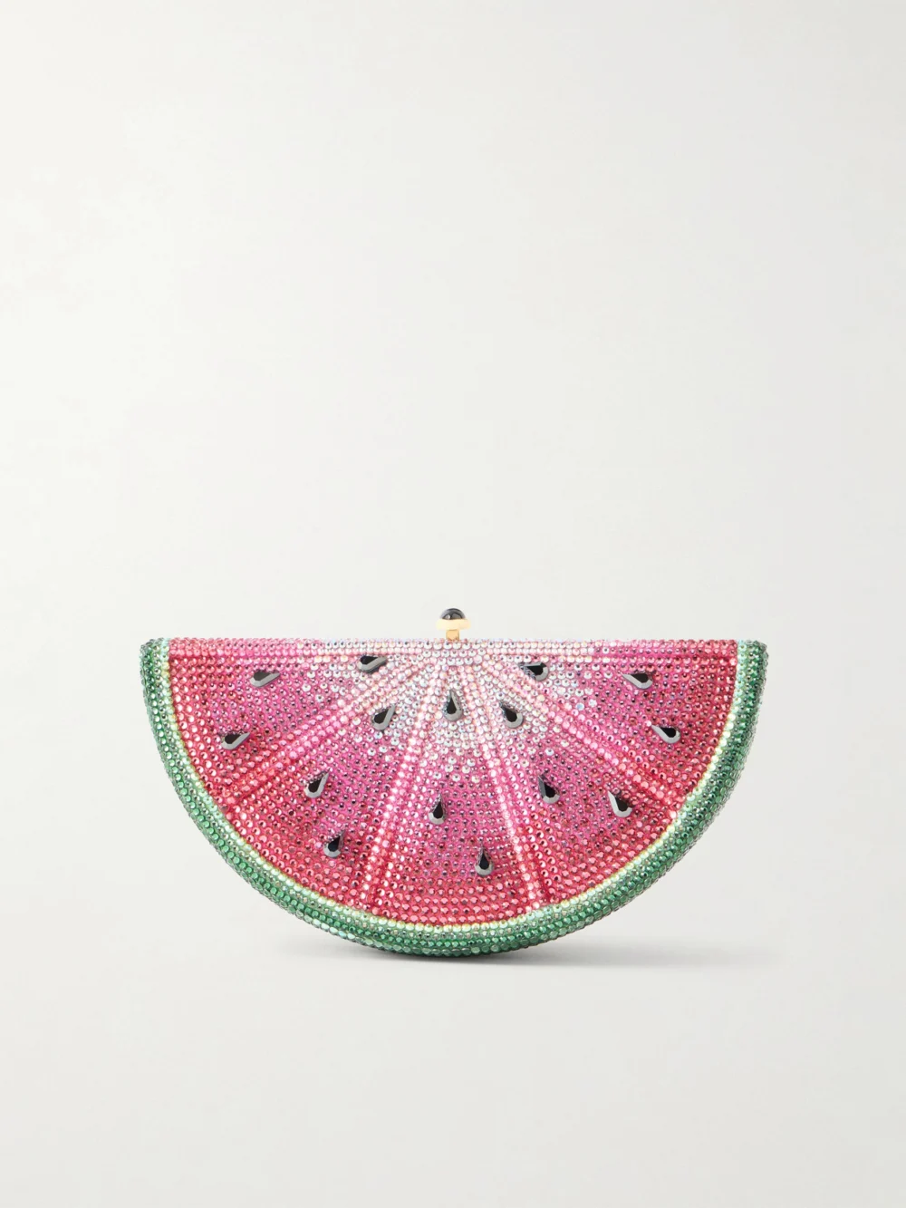 Judith Leiber Couture Watermelon Slice Crystal-embellished Gold-tone Clutch in pink
