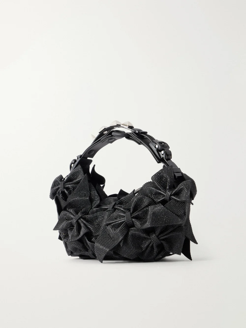 Back view of the Junya Watanabe + Innerraum Bow-detailed Embellished Polyurethane and Canvas Shoulder Bag