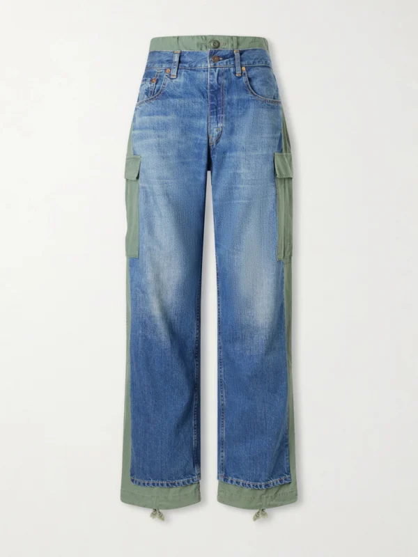 Junya Watanabe + Levi's Ripstop-trimmed Mid-rise Straight-leg Jeans