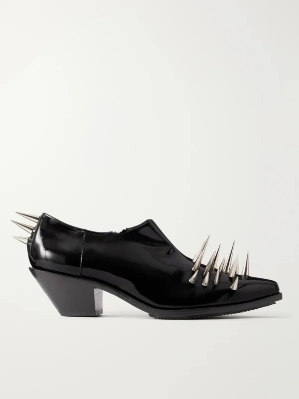 Junya Watanabe Studded Patent-leather Ankle Boots