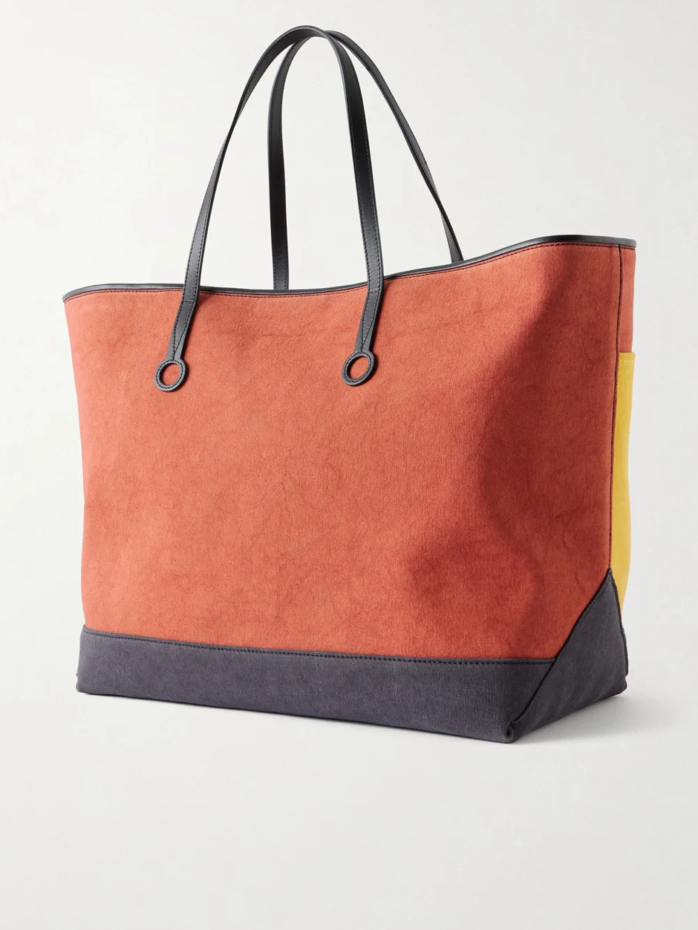 Back view of the JW Anderson Anchor Striped Leather-trimmed Canvas Tote