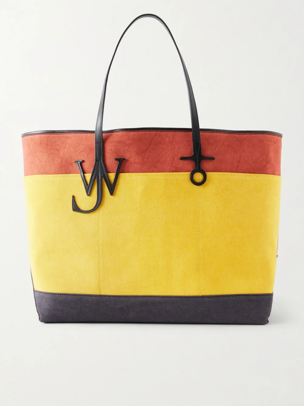 JW Anderson Anchor Striped Leather-trimmed Canvas Tote in multi
