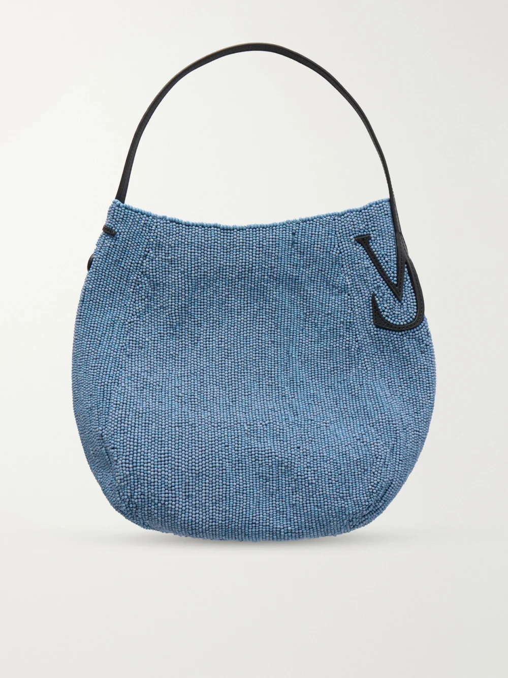 Back view of the JW Anderson Bead-embellished Leather-trimmed Canvas Tote