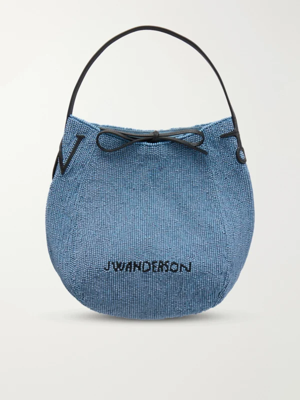 JW Anderson Bead-embellished Leather-trimmed Canvas Tote