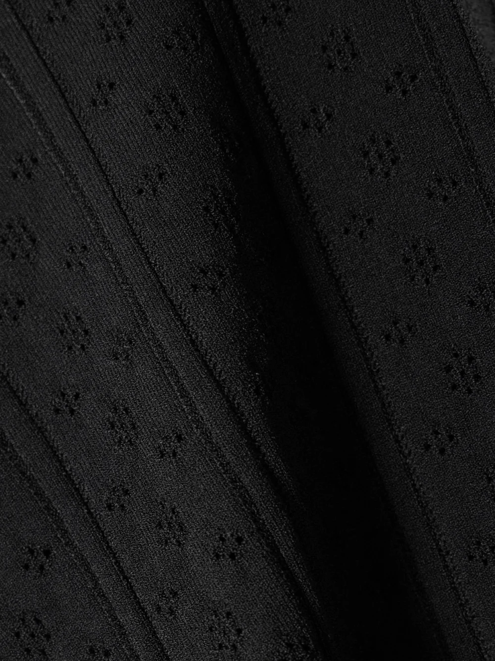 Close-up detail of the JW Anderson Bow-detailed Recycled Pointelle-knit T-shirt