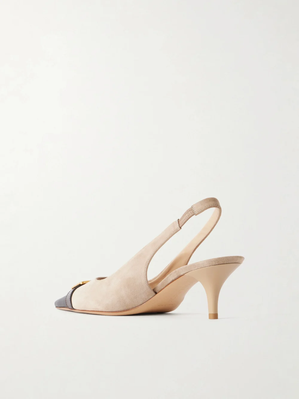 Back view of the JW Anderson Buckled Leather-trimmed Suede Slingback Pumps