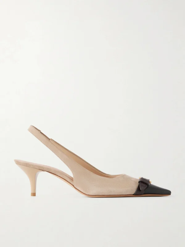 JW Anderson Buckled Leather-trimmed Suede Slingback Pumps
