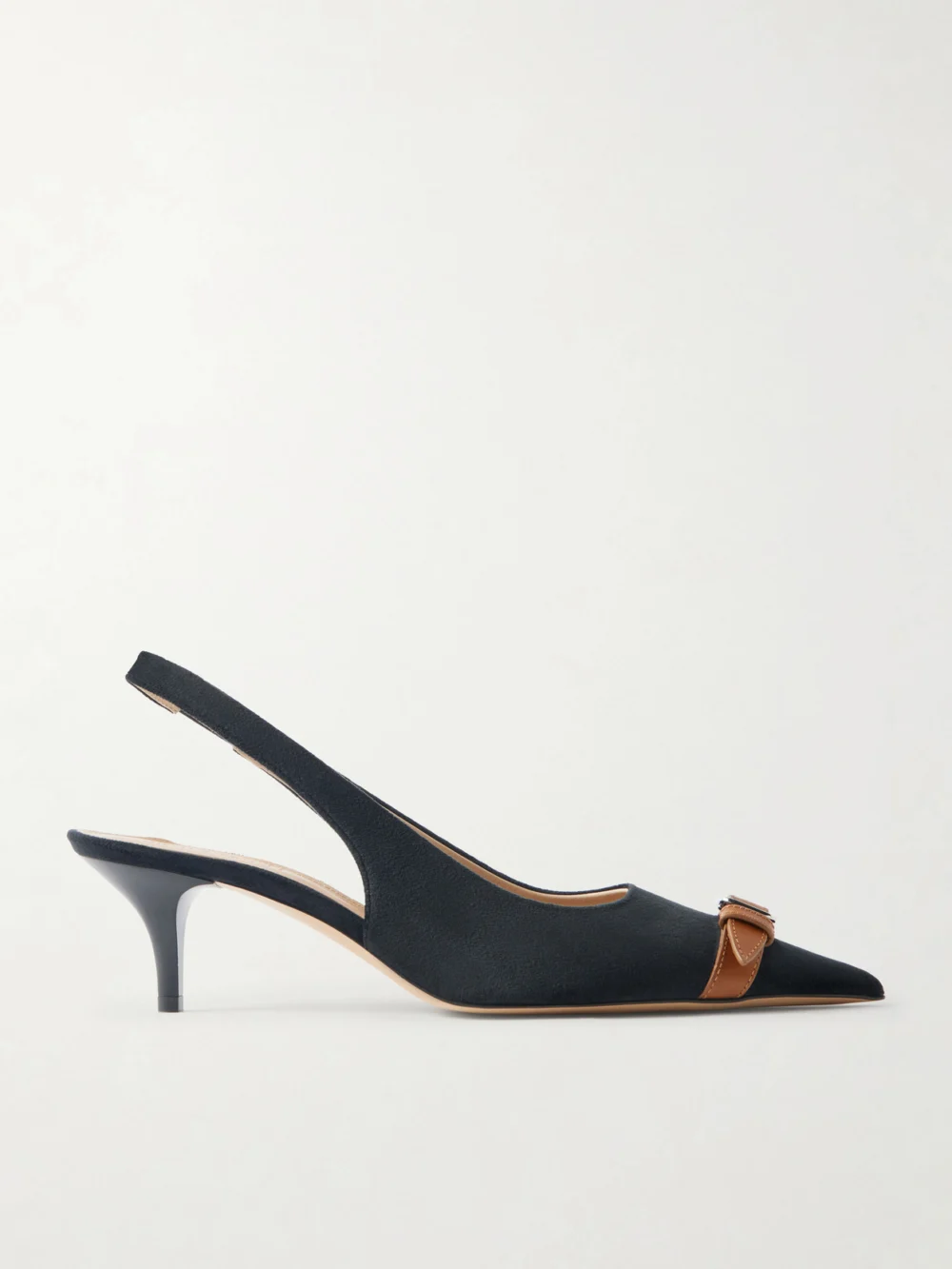 JW Anderson Buckled Leather-trimmed Velvet Slingback Pumps in black